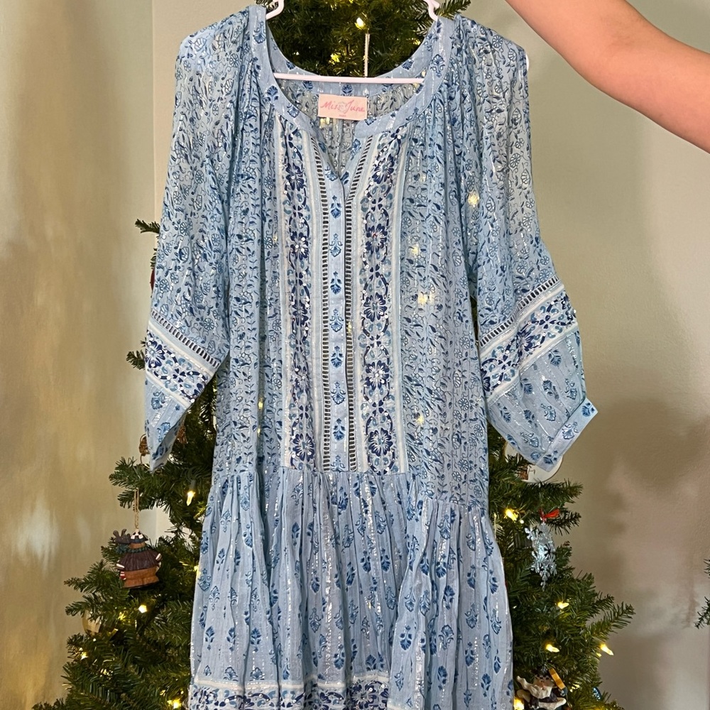 Miss June blue dress
